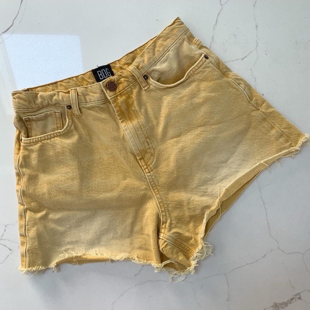 Women's Yellow Denim Shorts